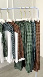 Setelan Kotak-Kotak Wanita Bahan Shakilla Premium: OOTD Muslim & Viral TikTok