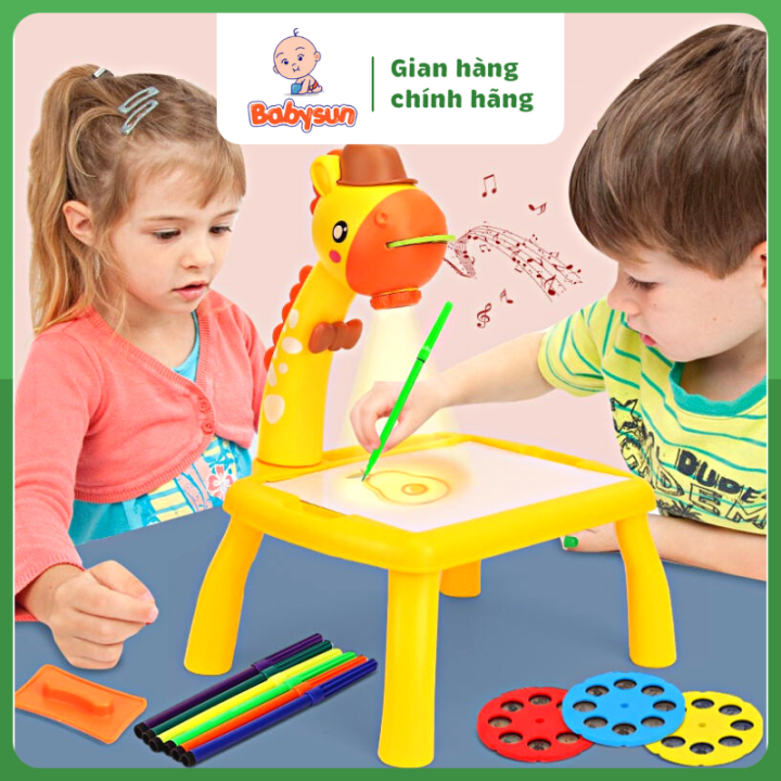 Bàn vẽ thông minh có đèn chiếu sáng, máy chiếu vẽ tranh cho bé tập vẽ ...