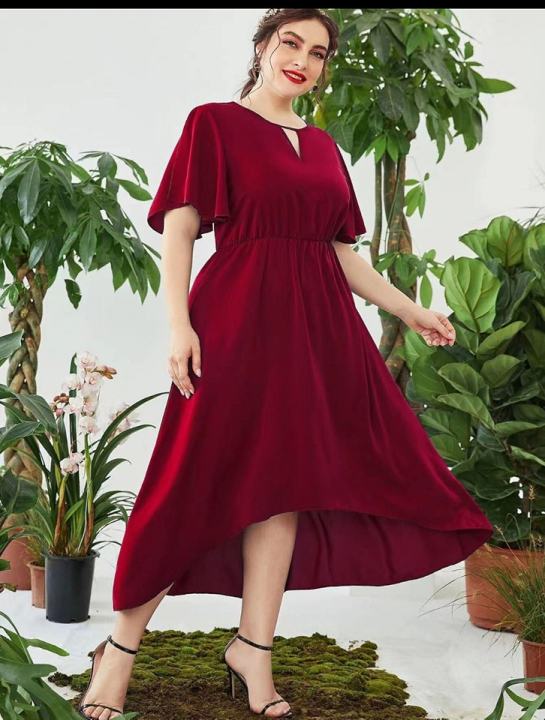 Plain maroon dress best sale