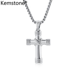 Kemstone Knot Stainless Steel Cross Pendant Necklace for Men Jewelry