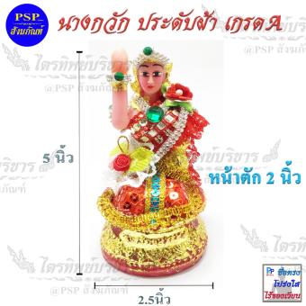 รูปจากผู้ขายบน Lazada: นางกวัก หน้าตัก 2นิ้ว ประดับผ้า เนื้อเรซิ่น แม่นางกวัก เครื่องบูชา ขายดี ค้าขายร่ำรวย (มีหลายสีให้เลือก) ตั้งราคา ฿259 ขายแล้ว 75 ชิ้น