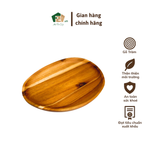 Đĩa gỗ tràm tự nhiên dáng không đều – Phong cách rustic mộc mạc thân thiện môi trường tiện lợi đa năng