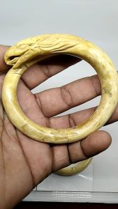 Gelang Akar Bahar tunggal putih ukir elangmodel engsel