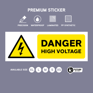 Danger High Voltage Electrical Shock. Safety Sticker Sign Label Signage. 230V 240V 400V 415V AC 11kV. 230 240 400 415.