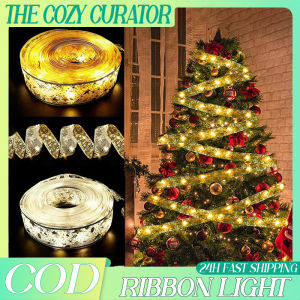 Christmas Ribbon Fairy Lights Battery Operated LED String for Tree Home Garden Party Decor