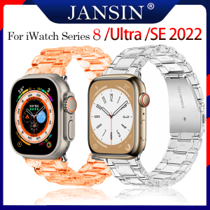 Dây đeo bằng nhựa trong suốt cho vòng đeo tay thông minh Apple Watch Band Ultra 49mm i watch series 8 SE 5mm 41mm 44mm 40mm vỏ