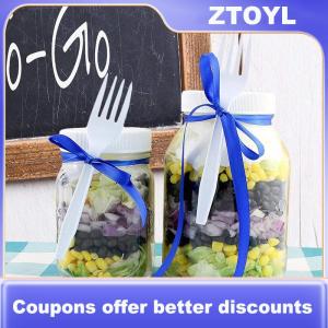 【ZTOYL】 10pc White Mason Canning Drinking Jars Lid 70mm 86mm Inner Diameter Plastic Covers Unlined Ribbed Lids Storage Caps Replacements