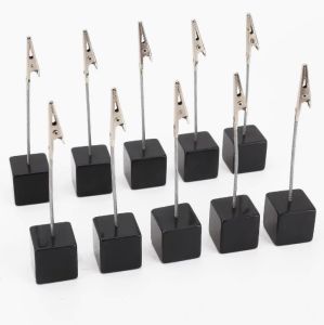 10pcs New Portable Wooden Place Card Holder Clips Wedding Place Card Holder Table Photo Memo Number Name Clips Base