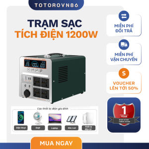 Trạm Sạc Tích Điện Mini – Công Suất 1200W Pin Lithium Sạc Nhanh 4–6 Giờ Phù Hợp Dã Ngoại Camping