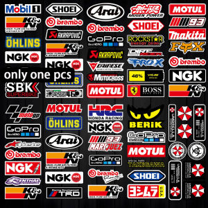 JDM Reflective Stickers Motorcycle Movistar Ohlins NGK SBK MOTUL SHOEL Akrapovic Arai BRICK Vinyl Emblem Waterproof Scratch Hologram Decorative Accessories for Toyota Honda Click Yamaha Mio SUZUKI KAWASAKI