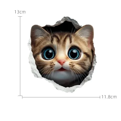 Hình dán decal 3D mèo dễ thương trang trí ô tô - 13CM