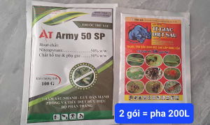 Tê giác diệt sâu + AT Army 50SP: Phòng trừ sâu ăn bông sâu đục trái rệp sáp bọ trĩ rầy xanh rầy phấn nhện đỏ