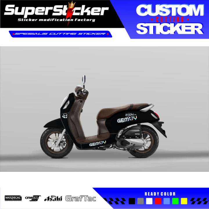 Cutting Sticker List Motor Matic Bebas Request Warna dan Motif (Special ...