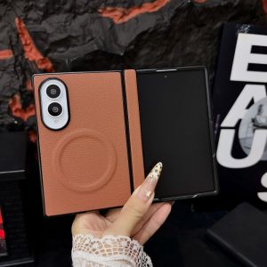 For Samsung Galaxy Z Fold 8 Case Luxury PU Magnetic Wireless Charging Protective Back Cover Case For Z Fold 8 Ultra Phone Shell