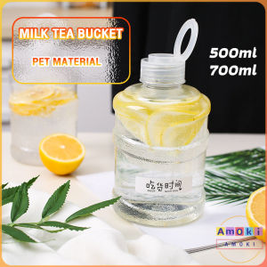Amoki Mini Water Bucket Tumbler Creative Mineral Water Bottle 700ml 500ml