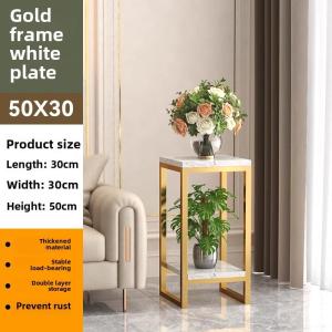 Modern Black & Gold Flower Pot Stand Iron Plant Display Rack for Indoor & Outdoor Garden Modern Black Gold Decorative Flower Rack Stylish Home Decor