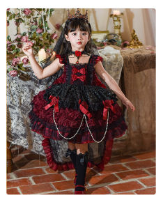 Christmas gifts Halloween Halloween Girl Anime Princess Dress Autumn and Winter New Cosplay Cartoon Kawaii Fashion Retro Dress Childrens Birthday Gift