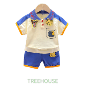 TREEHOUSE baby clothes for boys Cotton short-sleeved shorts two-piece fashion casual childrens clothing