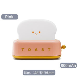 Toast Lamp Cute Bread Retro Night Light USB Rechargeable Warm Vintage Candle Table LED Home Decor