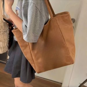 JENL Vintage Cartoon Large Capacity Tote Bag with Mickey Doll Cute Travel Shoulder Suede Bag for Laptop