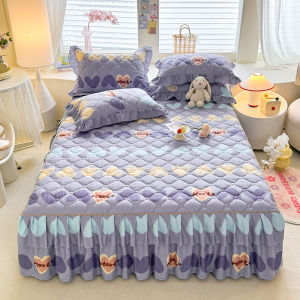 SUNLIGHT HOME Floral Bedsheet With LaceMulti-pattern Thickened Bed SheetBreathable Mattress Cover