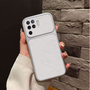 Business Lychee Leather Case for OPPO A94 4G Reno 5F 5 Lite Pure Color Shockproof Camera Protection Cover