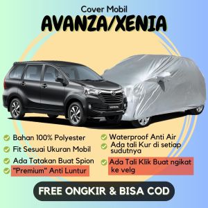 Cover Mobil AVANZA-XENIA-VELOZ LAMA Premium Bahan 100% Polyester Anti Luntur aman Untuk Mobil Putih