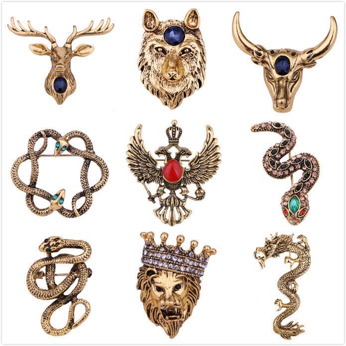 Chinese style retro atmosphere male suit badge coffee silver gray