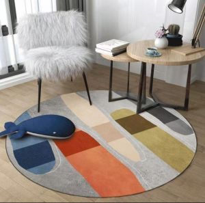 Karpet Bulat Anti Slip diameter 100cm Karpet Ruang Tamu / Keset Kamar Tidur