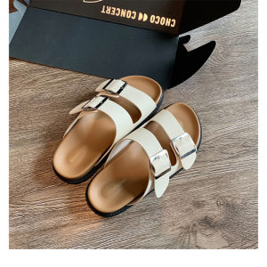 [Free Shipping] Same Style As Grape Mom: Summer Retro Flat Sandals With A Single Strap Square Buckle Adjustable Straps And Thick Soles – Fashionable Women’S Sandals NIS