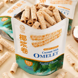 Hainan Coconut Green Handmade Coconut Milk Roll Coconut Milk Flavor Egg Pastry Roll Egg Biscuits Traditional Snacks Traditional Snacks Relieve Glutton Tea Snacks
