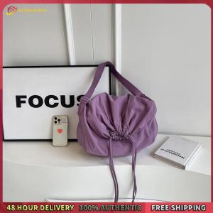 Women Casual Satchel Bag Large Capacity Drawstring Sling Bag Adjustable Strap Lightweight Shopping Bag Female Travel Bag