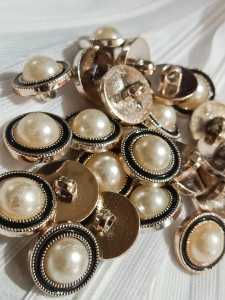 KANCING BAJU VINTAGE TIMBUL LIST HITAM 18MM DAN 21 MM ISI 12 PCS