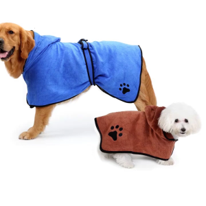 Pet Drying Towel for Dogs Cats High Absorbent Swimming Bathing Robe for Small Medium Dog Hooded Bathrobe for Small Pets