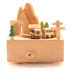 LOVE FOR YOU Bluetooth Wooden Music Box Toys Ferris Wheel Wishing Tree Mountain Tunnel Mobile Magnetic Train Music Box Electric 62 Song Music Box