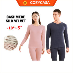 【COZYCASA】Cashmere Silk Winter Wear Set/Thermal Top and Long Pants/Winter Base Layer Shirt/Womens and MensSet