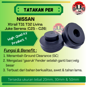 Lift Kit Support Shock Spacer Coil Spring Karet Tatakan Per Keong Belakang Grand Livina Xtrail T31 T32 Serena C25 C26 Juke