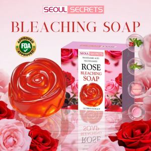 【BUY 3 TAKE 3】Rose Essential Oil Whitening Soap with Bubble Net Bleaching Soap Orange Blossom Flower Soap Niacinamide Face & Body Care Cleaning Sucrose Moisturizing Arbutin Licorice Extract TranexamicAcid Long-Lasting Frangrance