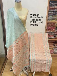 ANEKA WARNA BAHAN SONGKET TUMTUMAN FULL KRISTAL KILAT KAIN TANPASAMBUNGAN COCOK UNTUK PENGANTIN