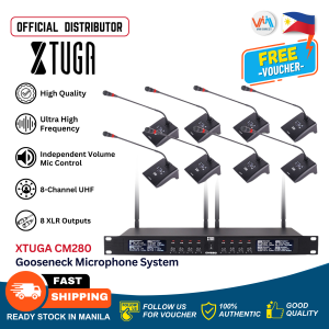 XTUGA CM280 8 Channels UHF Flexible Professional Gooseneck Conference Microphone System