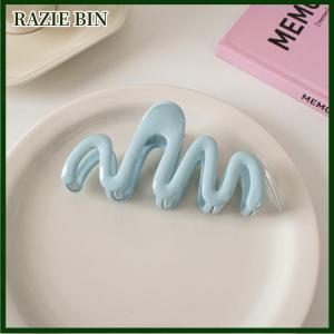 RAZIE BIN Dopamine màu kem hình học sóng dòng trở lại đầu tóc vuốt tóc vuốt tóc Clip Phụ Nữ Cô Gái kẹp tóc đuôi ngựa Phụ kiện tóc