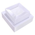 【Special Promotion】 White Plastic Plates - Premium White Square Plates Hard Plastic Dinner Plates Salad Dessert Plate For Party/wedding. 