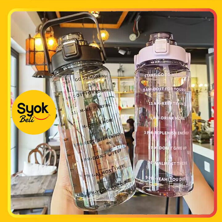 NEW🔥1Liter and 2Liter with reminder time Water Bottle Tumbler with