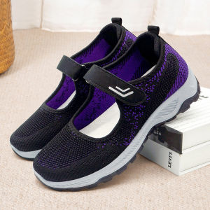 Slip On Leisure Rubber Shoes For Women Low Cut Comfortable Velcro Walking Shoes Breathable Doll Shoe