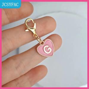 JCSYFAC Dễ thương Bảng chữ cái 26 chữ cái tim Keychain cho túi Tai nghe quyến rũ mặt dây phụ kiện quà tặng với tôm hùm khóa
