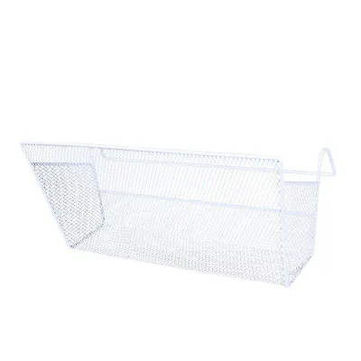 Metal Mesh Storage Basket Bedside Hanging Caddy Basket Over Cabinet Door Organizer