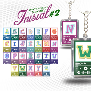 (Min. Order 2) Gantungan Kunci Spotify Huruf Inisial Akrilik A-Z Scan Barcode Part 2