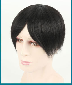 Fine cutting 3 #   Net Spin  NPU Edge 100% Human Hair Man Toupee Natural Looking Straight  Wig Remy Human Natural Hair Men Toupee Invisible Knots