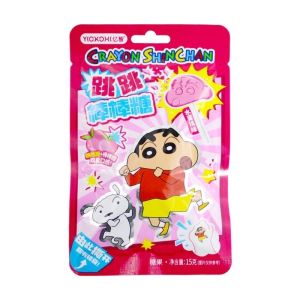 亿智-蜡笔小新跳跳棒棒糖 可乐味/水蜜桃味 15G 爆跳糖棒棒糖 儿童糖果 零食 YICKCHI-Crayon Shinchan Popping Lollipop-Cola Flavor/Peach Flavor 15G