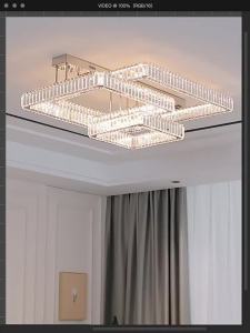 IGDL ห้องนั่งเล่น LED โคมระย้าคริสตัลแสงโครเมี่ยม40เซนติเมตร60เซนติเมตร80เซนติเมตรตารางคริสตัลโคมไฟเพดาน RC dimmable จี้แสงโต๊ะรับประทานอาหารแขวนโคมไฟห้องนอนโคมไฟ